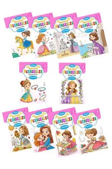Sevimli Prensesler Boyama Kitabı Sticker Çıkartmalı (10 Kitap Set) Sevimli Prensesler Boyama Kitabı Sticker Çıkartmalı (10 Kitap Set)