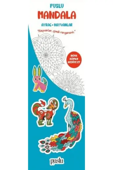 Puslu Mandala Çocuk Ayraç - Hayvanlar Puslu Mandala Çocuk Ayraç - Hayvanlar
