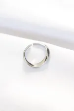 Yassı Silver Renk Ayarlanabilir Yüzük Yassı Silver Renk Ayarlanabilir Yüzük