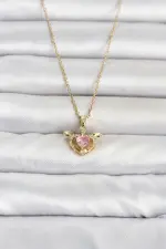 316L Çelik Zincir Gold Renk Kanatlı Kalp Model Kadın Kolye 316L Çelik Zincir Gold Renk Kanatlı Kalp Model Kadın Kolye