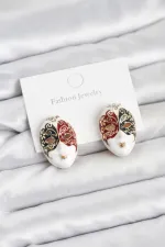 Maske Model Pirinç Kadın Küpe