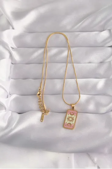 316L Çelik Gold Renk Karışık Mineli Ay Figür Tarot Kolye 316L Çelik Gold Renk Karışık Mineli Ay Figür Tarot Kolye