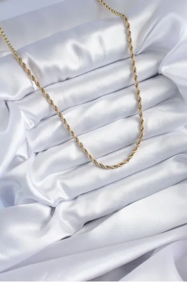 316L Çelik Gold Renk 60 cm Burgu Model Kadın Kolye 316L Çelik Gold Renk 60 cm Burgu Model Kadın Kolye