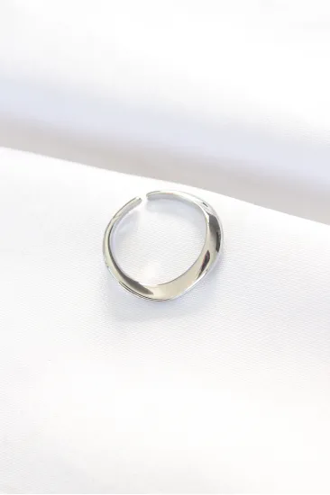 Yassı Silver Renk Ayarlanabilir Yüzük Yassı Silver Renk Ayarlanabilir Yüzük
