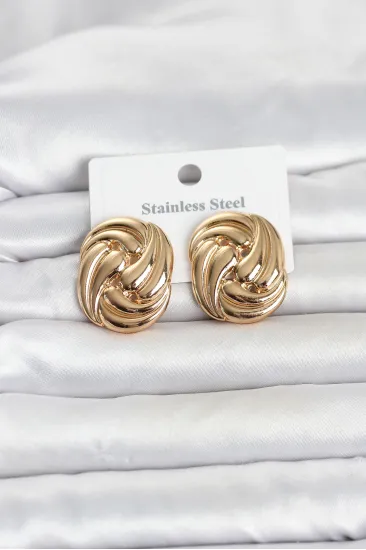 316L Çelik Gold Renk Motif Desen Model Kadın Küpe 316L Çelik Gold Renk Motif Desen Model Kadın Küpe