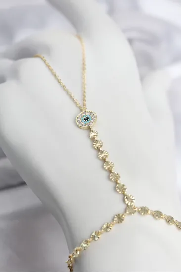 Gold Renk Pirinç Zirkon Taşlı Nazar Model Şahmeran Gold Renk Pirinç Zirkon Taşlı Nazar Model Şahmeran