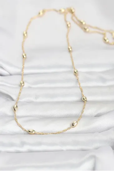 CM 14K Gold Renk Topçuklu Burgu Zincir Model 60 cm Kadın Kolye CM 14K Gold Renk Topçuklu Burgu Zincir Model 60 cm Kadın Kolye