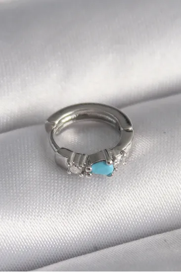 316L Çelik Gümüş Renk Zirkon Taşlı Mavi Boncuk Detay Tragus Piercing 316L Çelik Gümüş Renk Zirkon Taşlı Mavi Boncuk Detay Tragus Piercing