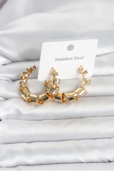 316L Çelik Gold Renk Spiral Halka Kadın Küpe 316L Çelik Gold Renk Spiral Halka Kadın Küpe
