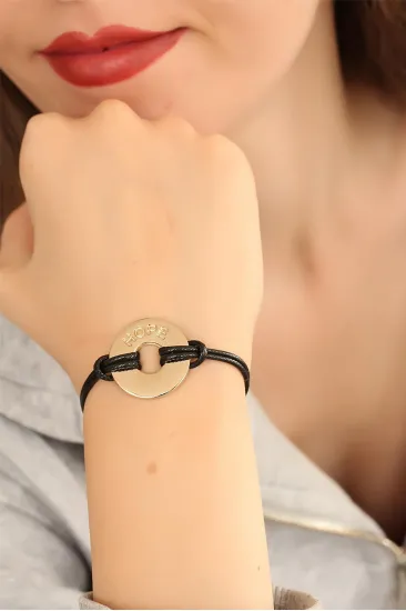 HOPE (Umutlu) Siyah Deri İpli Unisex Mood Bileklik HOPE (Umutlu) Siyah Deri İpli Unisex Mood Bileklik