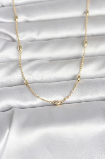 CM 14K Gold Renk Damla Topçuk Model Zincirli 60 cm Kadın Kolye CM 14K Gold Renk Damla Topçuk Model Zincirli 60 cm Kadın Kolye