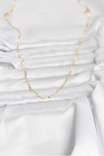 CM 14K Gold Renk Yassı Zincir Model 60 cm Kadın Kolye CM 14K Gold Renk Yassı Zincir Model 60 cm Kadın Kolye