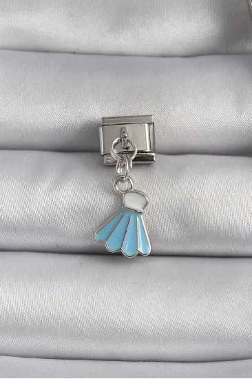 316L Çelik Gümüş Renk Mavi Renk Sallantı Elbise Model Nomination Charm 316L Çelik Gümüş Renk Mavi Renk Sallantı Elbise Model Nomination Charm