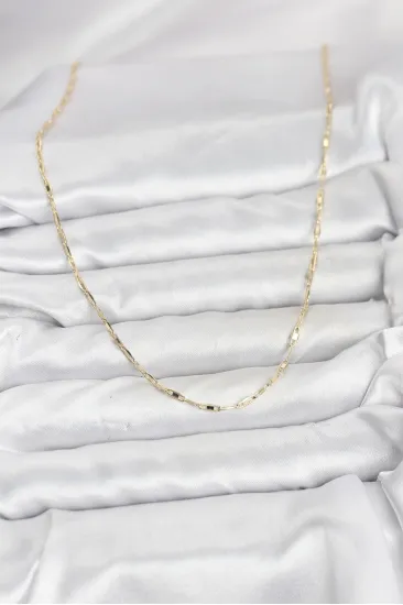 CM 14K Gold Renk Pirinç Ataç Zincir 60 cm Kadın Kolye CM 14K Gold Renk Pirinç Ataç Zincir 60 cm Kadın Kolye
