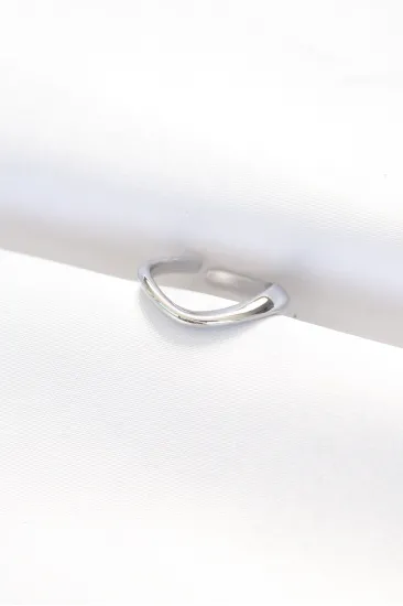 Yassı Silver Renk Ayarlanabilir Yüzük Yassı Silver Renk Ayarlanabilir Yüzük