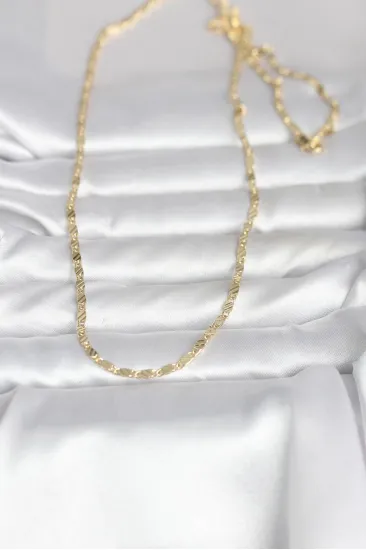 CM 14K Gold Renk Çizgi Lazer Model 60 cm Kadın Kolye CM 14K Gold Renk Çizgi Lazer Model 60 cm Kadın Kolye