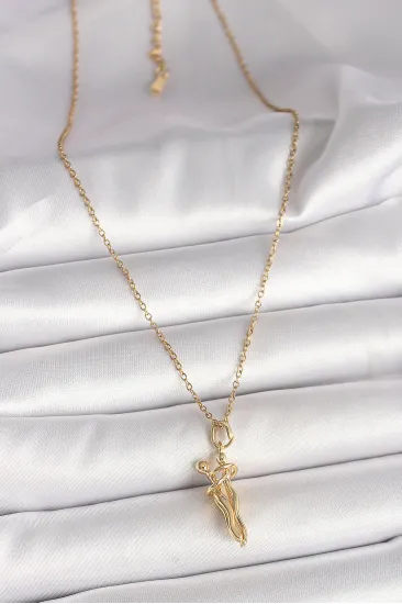 316L Çelik Gold Renk Zincir Sarılma Model Kadın Kolye 316L Çelik Gold Renk Zincir Sarılma Model Kadın Kolye