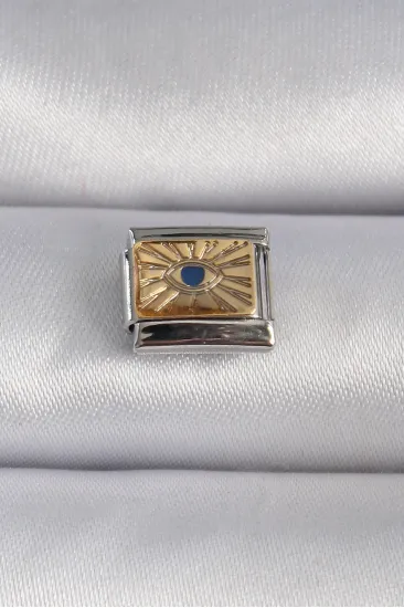 316L Çelik Gümüş Renk Altın Göz İşlemeli Nomination Charm 316L Çelik Gümüş Renk Altın Göz İşlemeli Nomination Charm