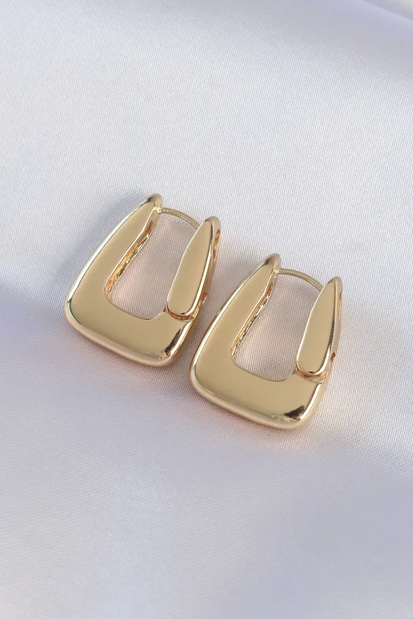 Pirinç Gold Renk Kalın Küpe Pirinç Gold Renk Kalın Küpe