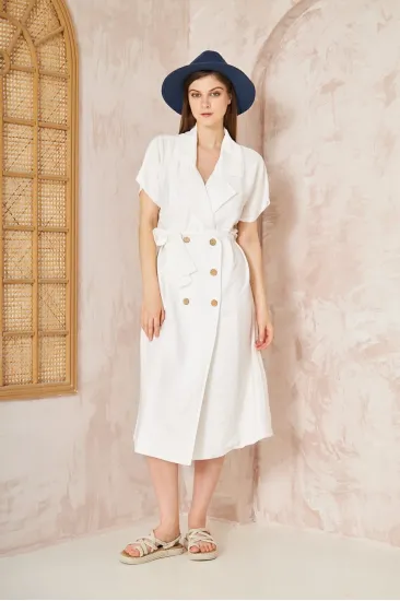 Kadın Keten Beyaz Oversize Geniş Kesim /salaş /uzun Kısa Kollu Yazlık Ceket Elbise 3162451 Kadın Keten Beyaz Oversize Geniş Kesim /salaş /uzun Kısa Kollu Yazlık Ceket Elbise 3162451