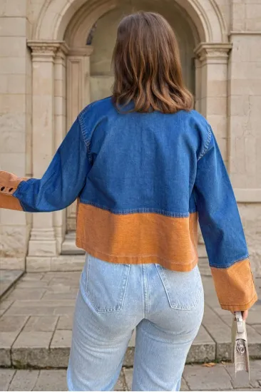 Kadın Denim Çift Renk Detaylı Manşetli Kot Ceket KT0072341 KT0072341 Kadın Denim Çift Renk Detaylı Manşetli Kot Ceket KT0072341 KT0072341