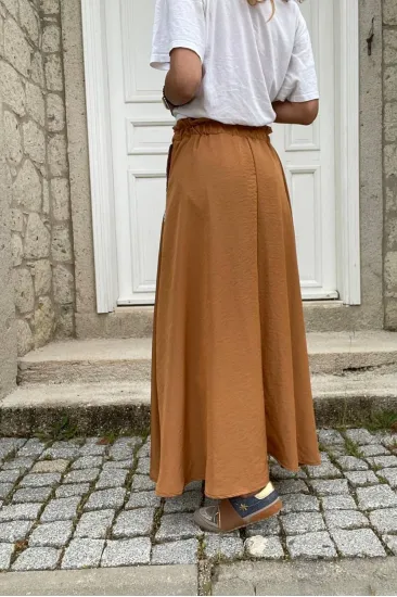 Kadın Taba Uzun Kiloş Etek – Beli Lastikli, Cepli, Hasır Detaylı 700-3389308 Kadın Taba Uzun Kiloş Etek – Beli Lastikli, Cepli, Hasır Detaylı 700-3389308