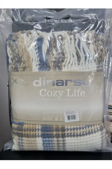 Cozy Life Pamuklu Püsküllü Skoç Tv Battaniyesi İnka Pembe 130 x 170