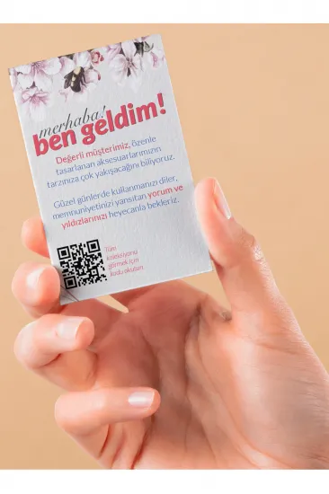 Teşekkür Kartı Eticaret Kargo Paketleme Teşekkür Ve Yorum Kartı 50 Adet 80x50 Mm Anne Bebek Çocuk