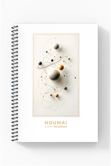 A5 Spiralli Defter 96 Sayfa Çizgili, Houmai Serisi Özel Koleksiyonu,Karton Kapak