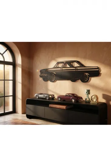Modern Klasik Sedan Araba Silüetli Estetik Metal Duvar Panosu Modern Klasik Sedan Araba Silüetli Estetik Metal Duvar Panosu