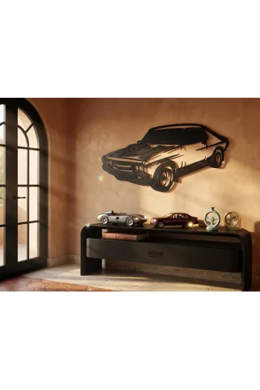 Muscle Car Amerikan Klasik Araba Metal Duvar Tablosu Garaj ve Hız Tutkunlarına Özel