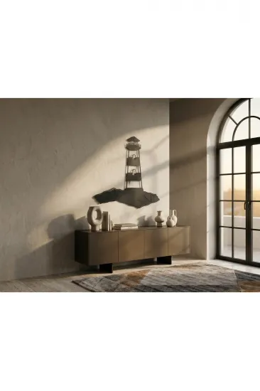 Modern Metal Deniz Feneri ve Kayalık Tasarım Duvar Tablosu Marin Salon Ofis Duvar Dekoru