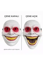 Hareketli Çene Mekanizmalı Korku Maskesi Kırmızı (5637)