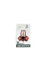 4PCS 230-280-380ML GRANİT - ÇELİK CEZVE RENKLİ METAL STANDLI (5637)
