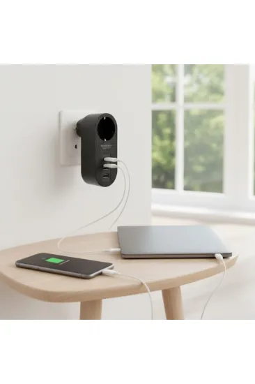 2 USB,1 TYPE-C Girişli 1'li Çocuk Korumalı,Isıya Karşı Dayanıklı 2500Watt Termal Akım Korumalı Priz (5637) 2 USB,1 TYPE-C Girişli 1'li Çocuk Korumalı,Isıya Karşı Dayanıklı 2500Watt Termal Akım Korumalı Priz (5637)