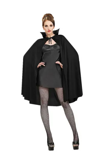 Siyah Renk Yakalı Halloween Pelerini 90 cm (5637)