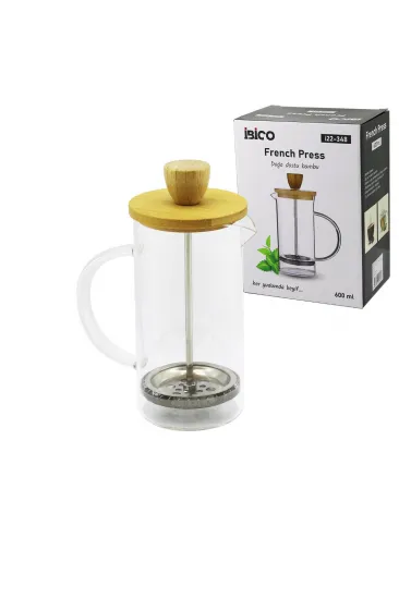 FRENCH PRESS BAMBU KAPAK 600ML CAM BİTKİ SÜZGEÇİ (5637) FRENCH PRESS BAMBU KAPAK 600ML CAM BİTKİ SÜZGEÇİ (5637)