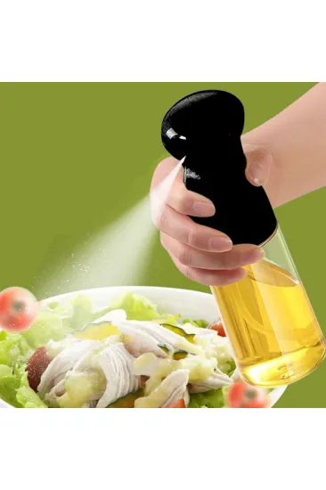 Çok Amaçlı Cam Şişe Püskürtmeli Dağıtıcı Yağdanlık Limonluk Sirke Sosluk Spreyi Siyah (5637)