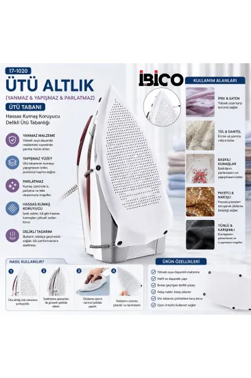DURABLE NONSTİCK ÜTÜ ALTLIK YANMAZ - YAPIŞMAZ - PARLATMAZ ÜTÜ TABANI (5637) DURABLE NONSTİCK ÜTÜ ALTLIK YANMAZ - YAPIŞMAZ - PARLATMAZ ÜTÜ TABANI (5637)