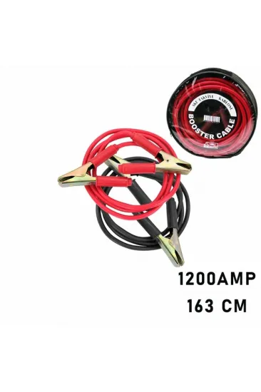 1200 AMPER AKÜ TAKVİYE KABLOSU 1.63MT - PENCERELİ BEZ ÇANTALI (5637)
