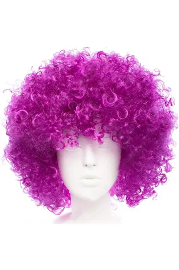 Koyu Mor Renk Violet Afro Bonus Saç Peruk (5637)