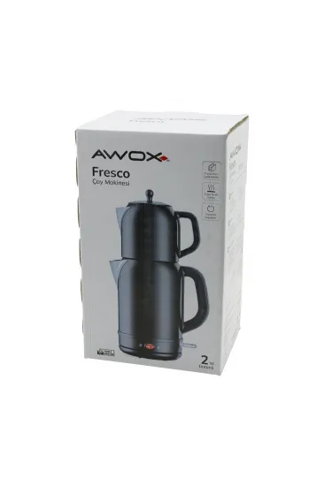 AWOX FRESCO SİYAH ELEKTRİKLİ ÇAY MAKİNESİ ÇAYCI SET 1.7LT SU ISITICI + 1.2LT DEMLİK PASLANMAZ ÇELİK GÖVDE 2200W (5637) AWOX FRESCO SİYAH ELEKTRİKLİ ÇAY MAKİNESİ ÇAYCI SET 1.7LT SU ISITICI + 1.2LT DEMLİK PASLANMAZ ÇELİK GÖVDE 2200W (5637)
