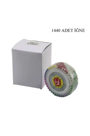 YUVARLAK DİSK STANDLI 1440 ADET RENKLİ TOPLU BAŞÖRTÜ İĞNESİ (5637)
