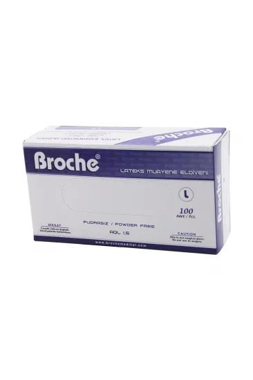 BROCHE  L  PUDRASIZ MUAYENE ELDİVENİ 100LÜ (5637)