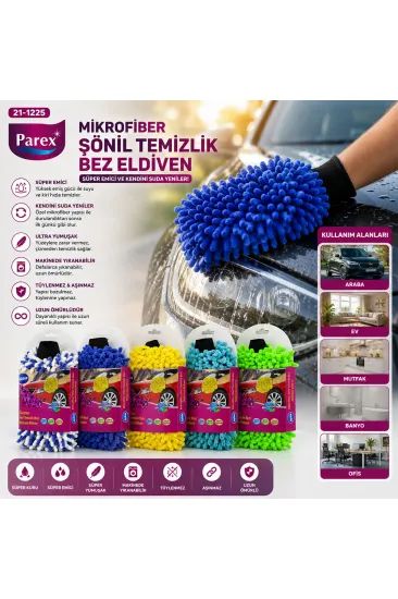MİKROFİBER ŞONİL TEMİZLİK BEZİ - MAKARNA - OTO YIKAMA ELDİVENİ (5637) MİKROFİBER ŞONİL TEMİZLİK BEZİ - MAKARNA - OTO YIKAMA ELDİVENİ (5637)