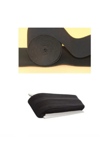 SİYAH - 1.5CM PAÇA LASTİK YASSI GENİŞ 10MT. (5637)