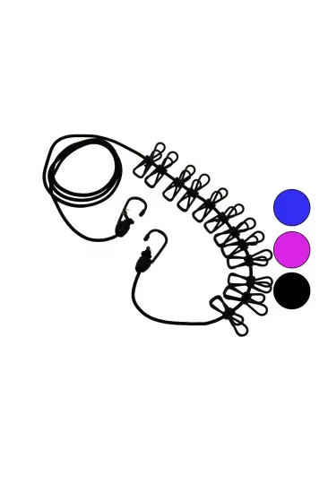 RENKLİ LASTİK 12PCS METAL MANDALLI ÇAMAŞIR İPİ (5637) RENKLİ LASTİK 12PCS METAL MANDALLI ÇAMAŞIR İPİ (5637)
