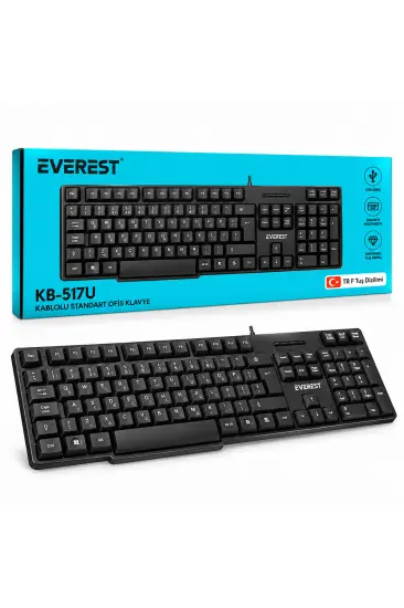 KABLOLU STANDART OFİS KLAVYE SİYAH Q KLAVYE KB-517U (5637)