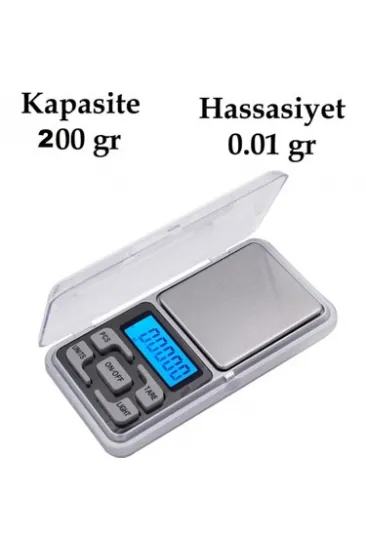 Dijital Hassas Elektronik Kuyumcu Cep Terazisi Tartı 200 gr 0.01 gr (5637)