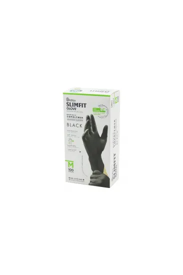 REFLEX SLİMFİT GLOVE KOD-032 M SİYAH PUDRASIZ MUAYENE ELDİVEN 100LÜ (5637)